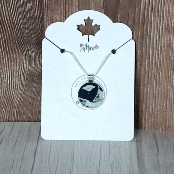 "Oblacik" UNESCO Heritage "Modrotlač" Blueprint Necklace - Artisan Crafted - Picture 4 of 6